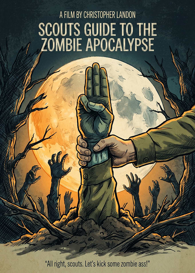 Scouts Guide Zombie Apocalypse Scout Salute Full Moon