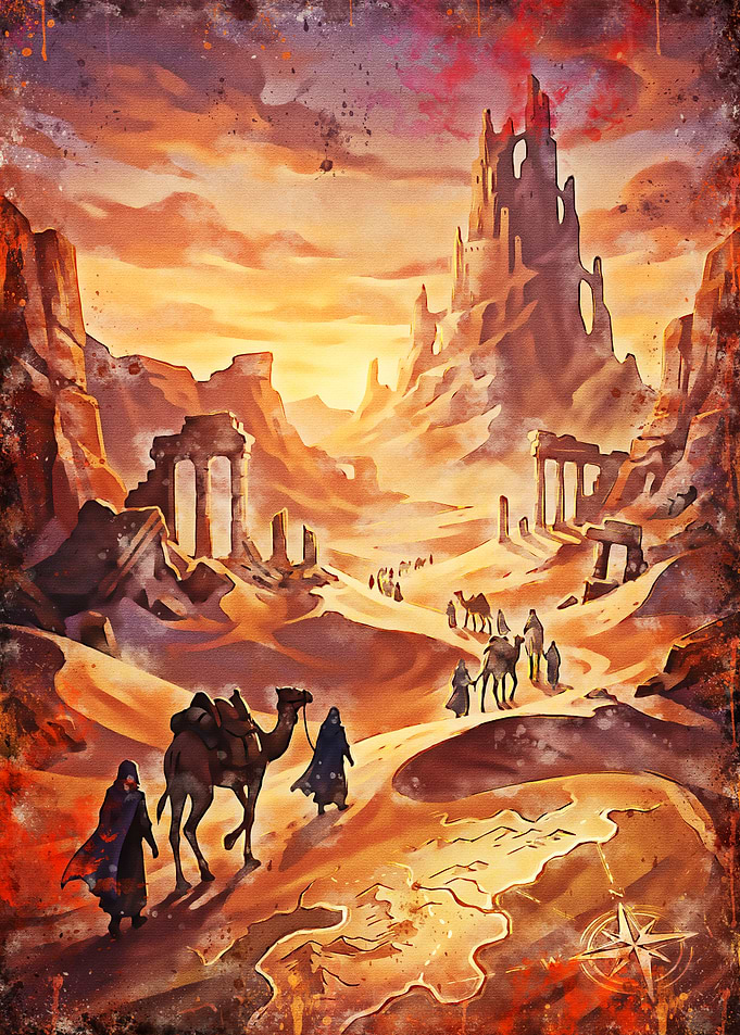 Caravan Journey to Ancient Ruins
