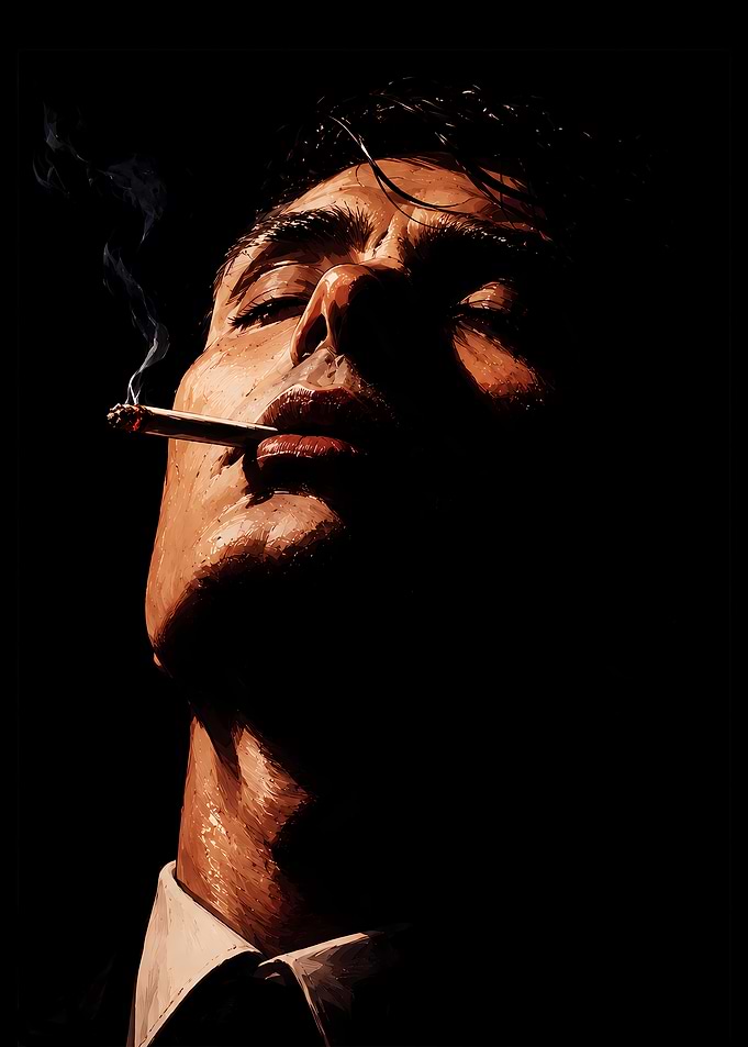 Portrait of a Man Smoking