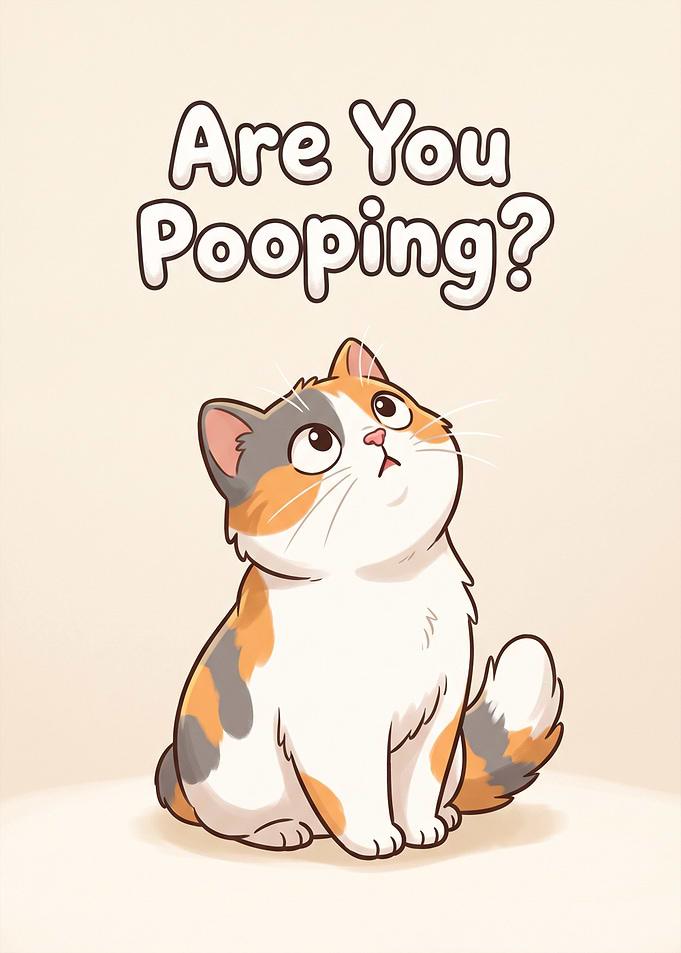 Funny Cat Bathroom are you pooping