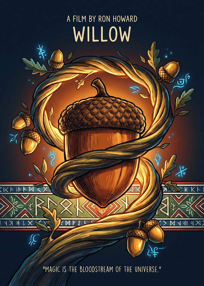 Willow 1988 Epic Fantasy Magic Glowing Acorn Runes