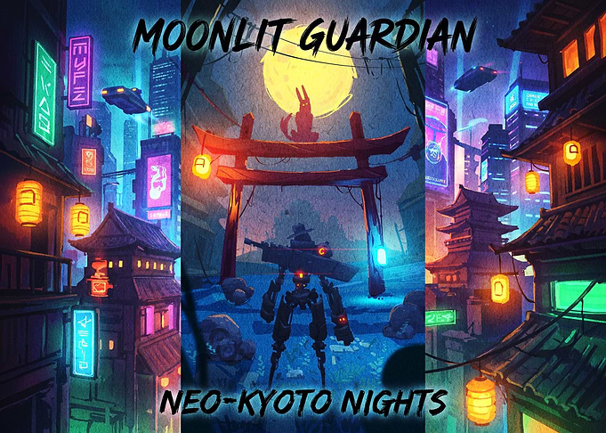 Moonlit Guardian Neo-Kyoto Nights