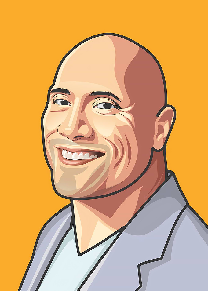 Dwayne The Rock Johnson Vector Portrait