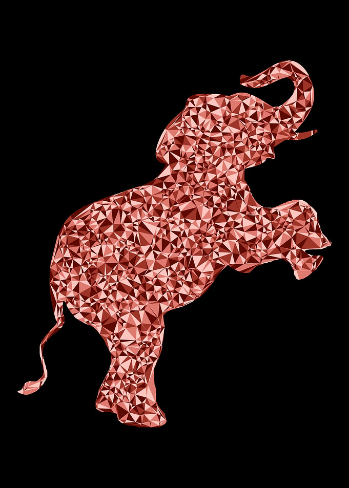 Geometric Low Poly Elephant Silhouette