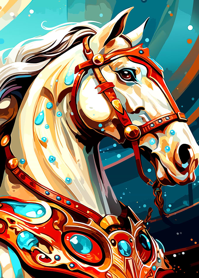 Ornate Carousel Horse Portrait