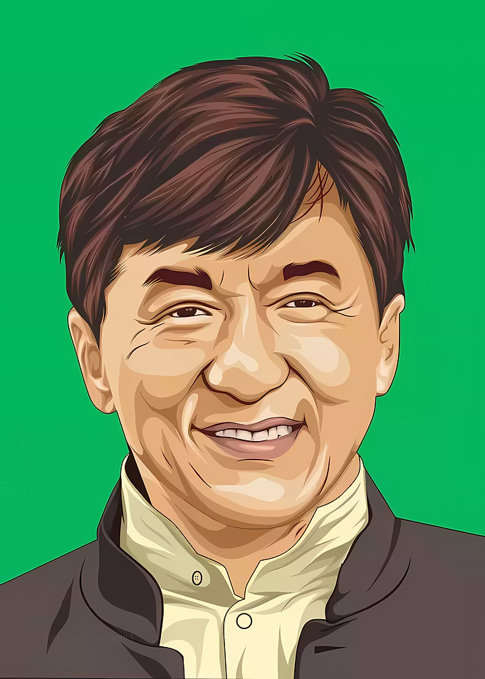 Jackie Chan Digital Portrait Illustration