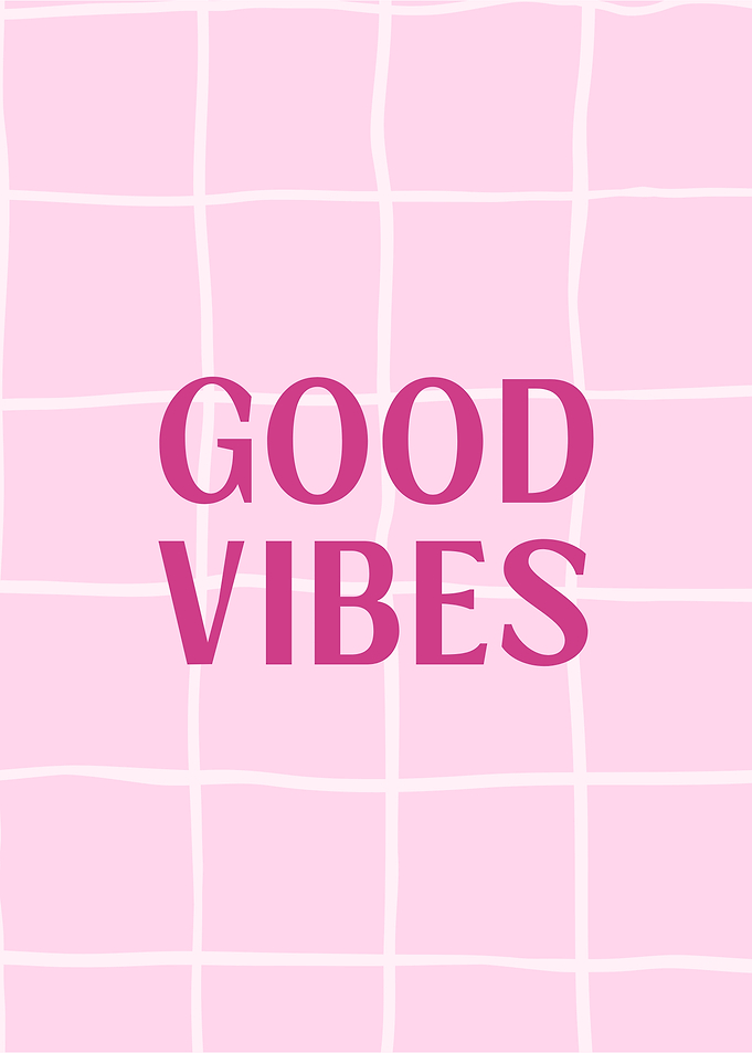 Good Vibes Pink Grid Poster