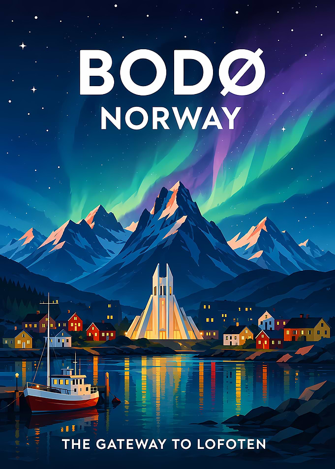Bodø Norway Travel Poster