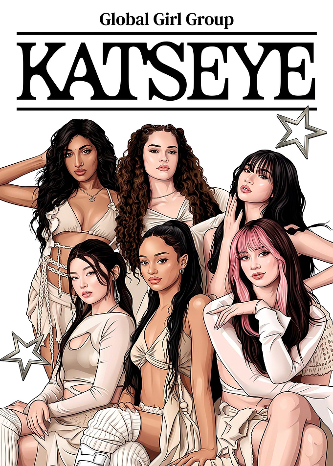 Katseye Global Girl Group Illustration