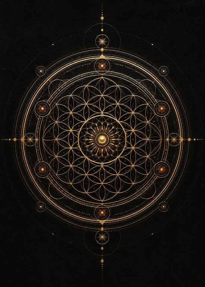 Golden Sacred Geometry Flower of Life