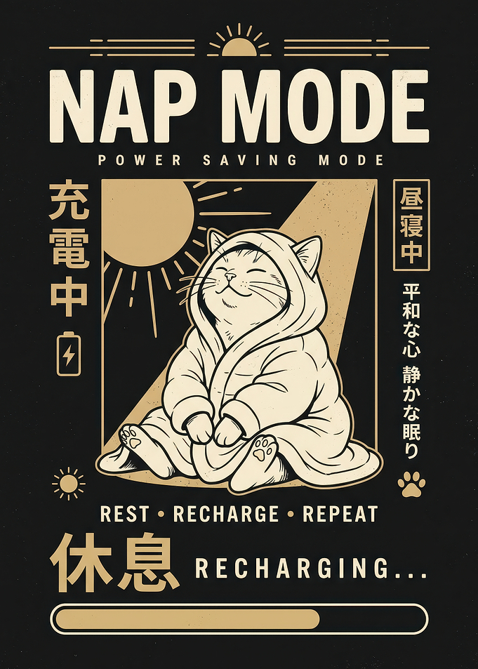 Nap Mode Cat Recharging Poster