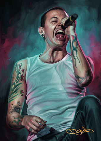 Chester Bennington Singing Portrait