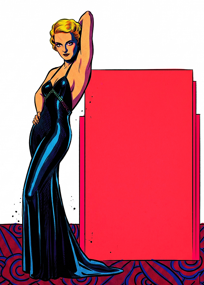 Art Deco Style Blonde Glamour Illustration
