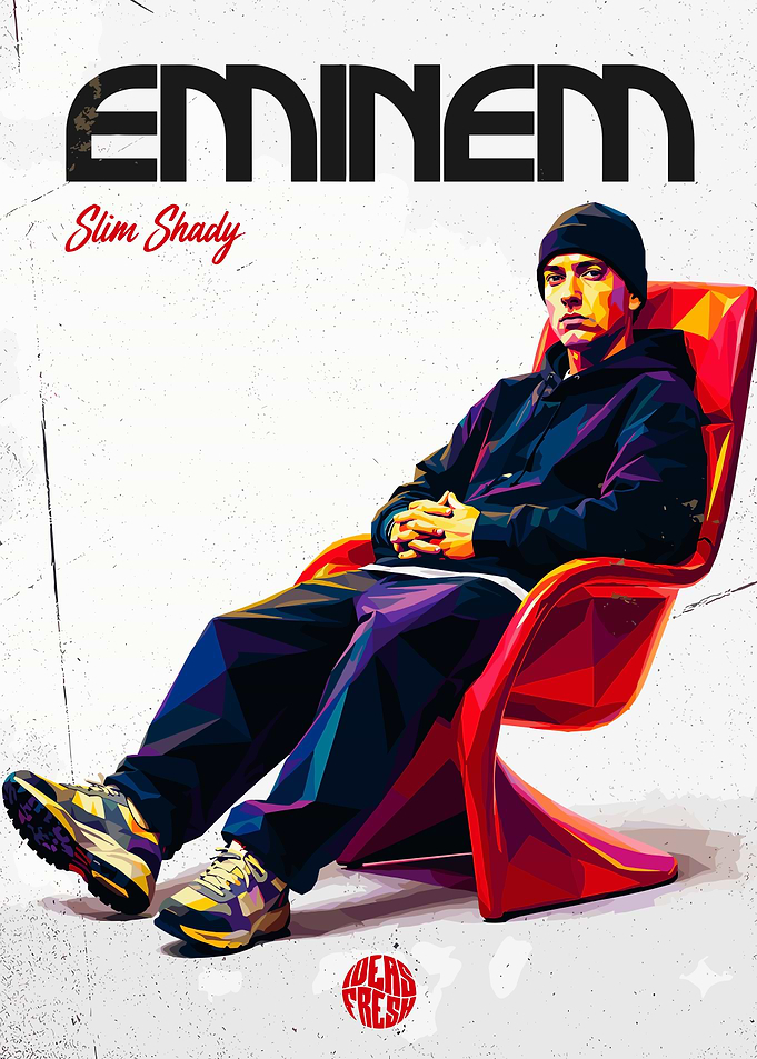 Eminem Slim Shady Low Poly Poster