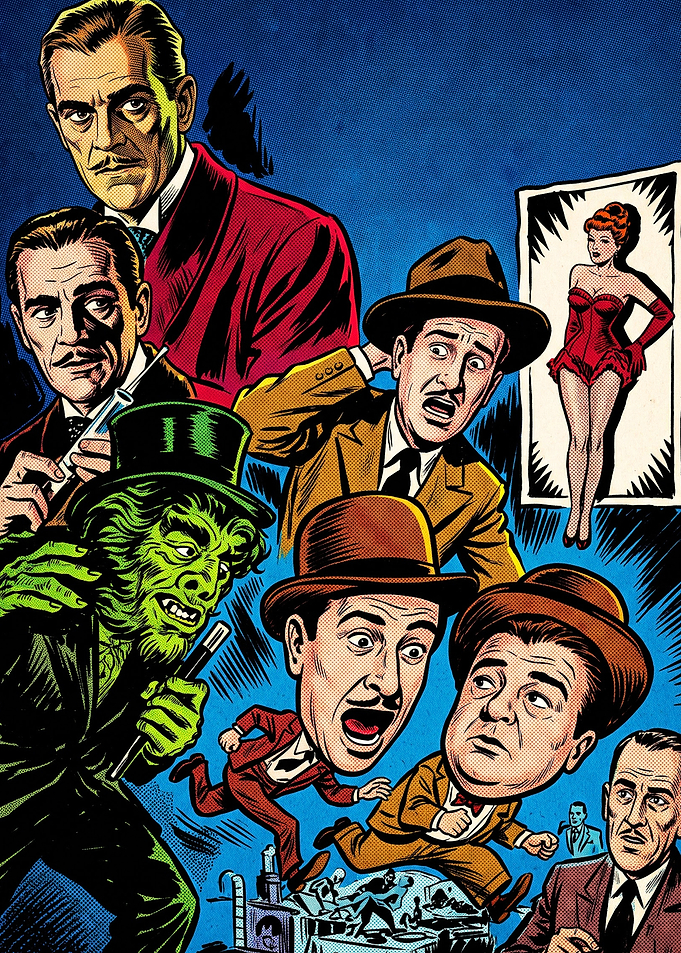 Vintage Horror Comedy Movie Poster Art