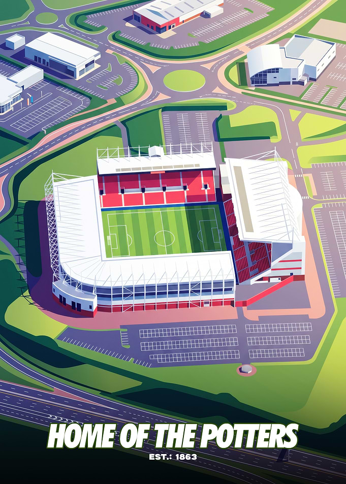 Stoke City Stadium Aerial Illustration