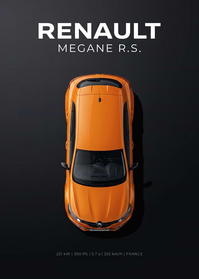 Renault Megane R.S. Top View Poster