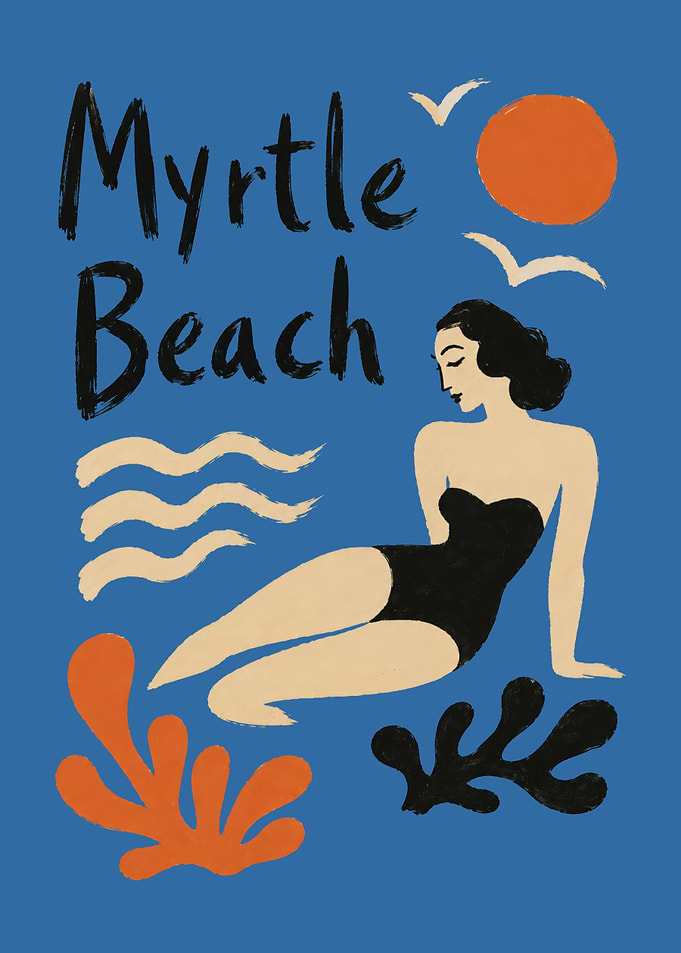 Myrtle Beach Vintage Travel Poster
