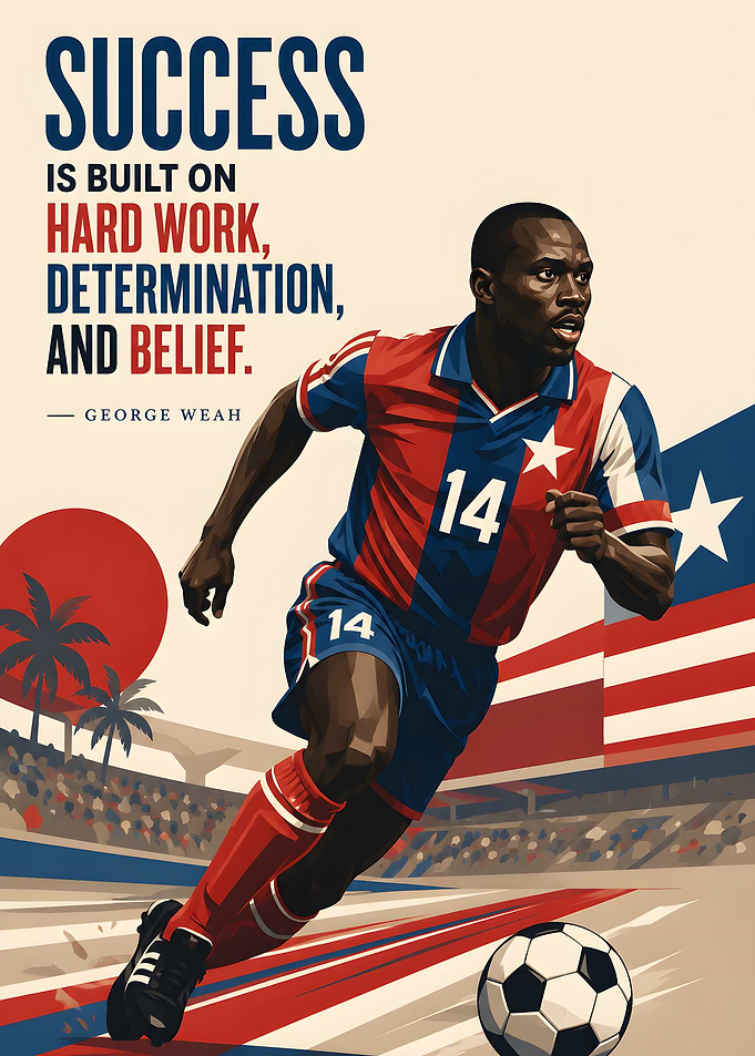 George Weah Inspirational Soccer Poster