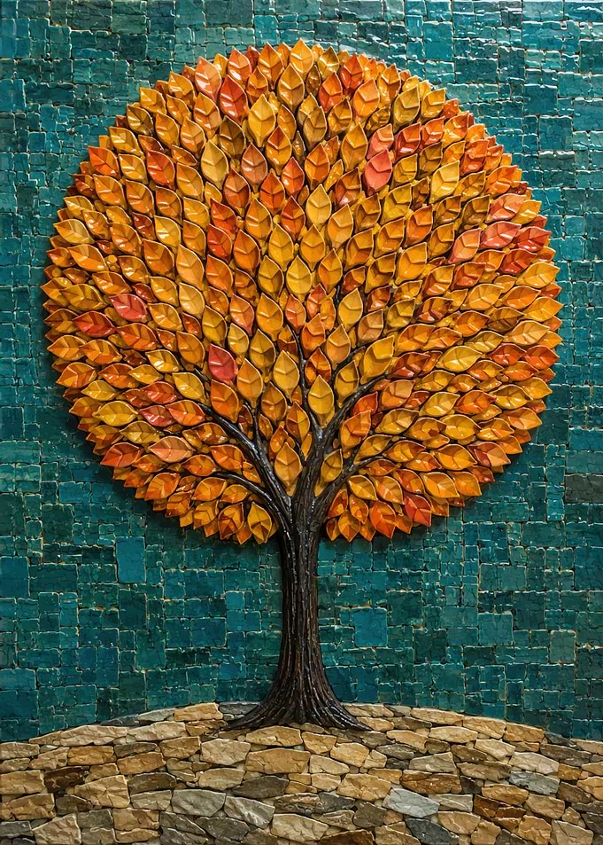 Mosaic Autumn Tree Wall Art