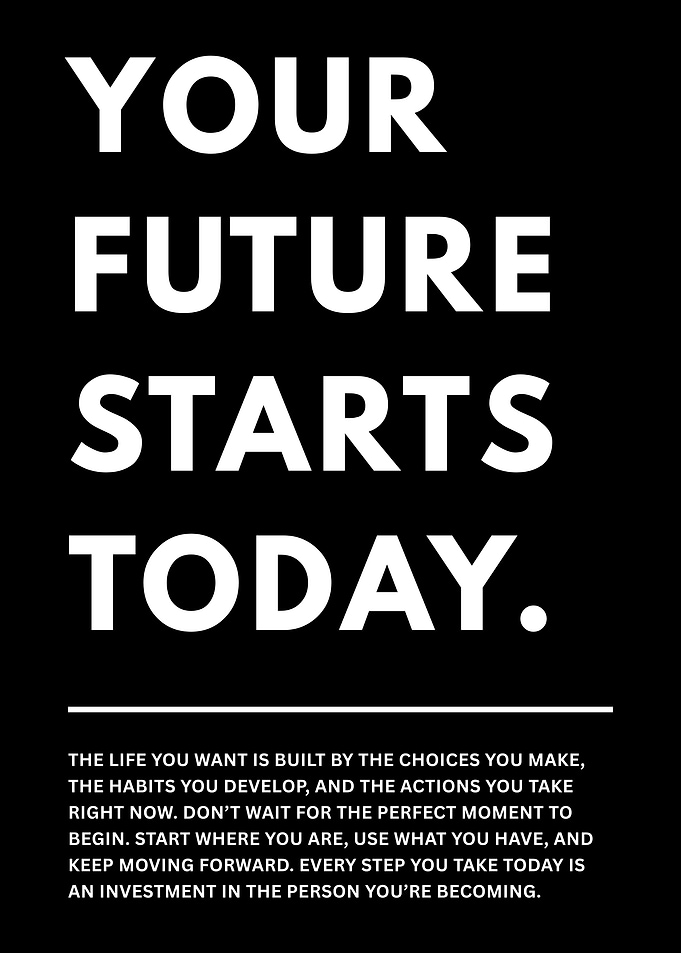 Your Future Starts Today - Motivational Poster