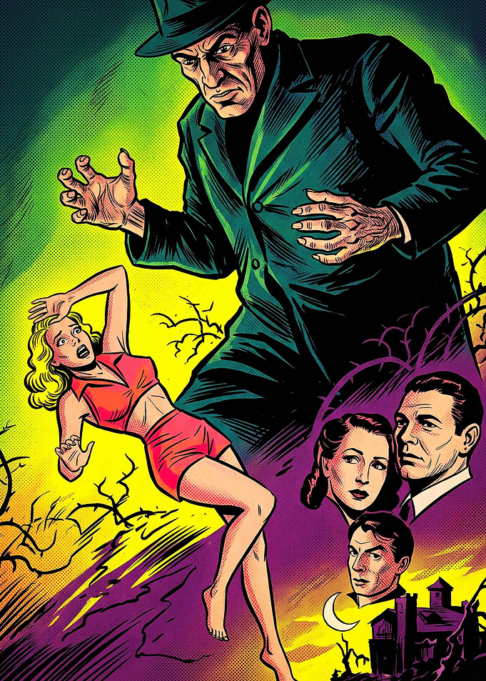 Vintage Horror Comic Book Cover Art