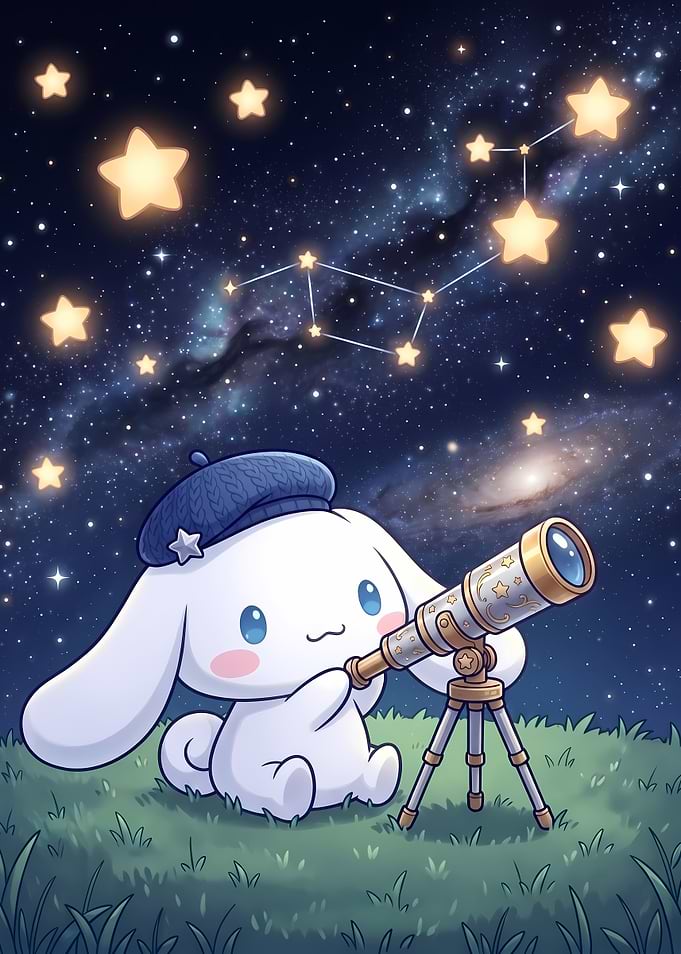 Cinnamoroll Stargazing with Telescope