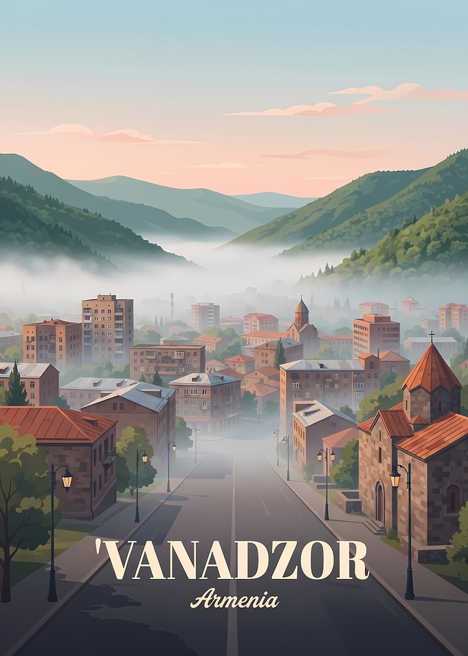 Vanadzor Armenia Travel Poster