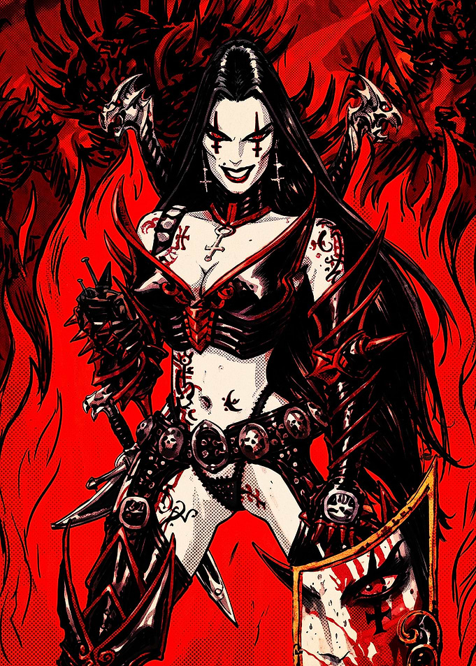 Lady Death Comic Book Illustration