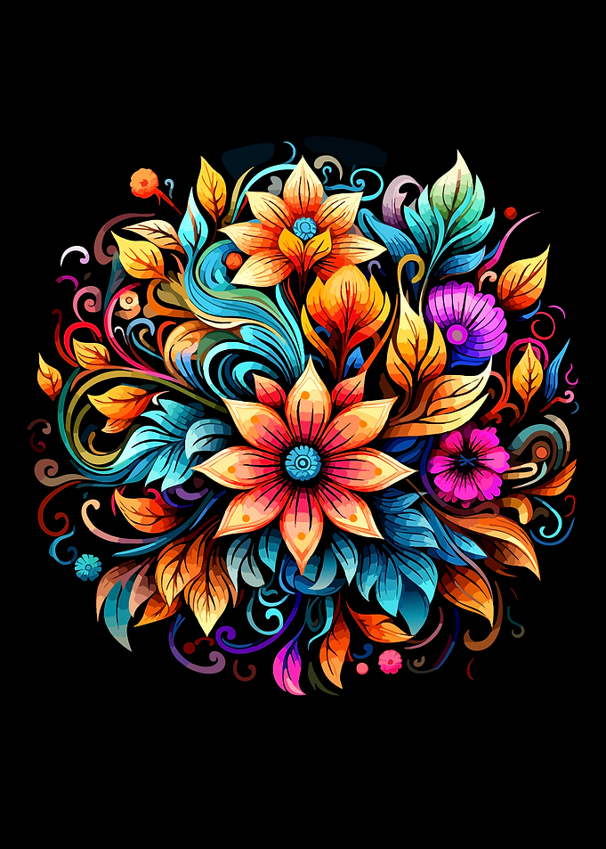 Vibrant Floral Mandala Illustration