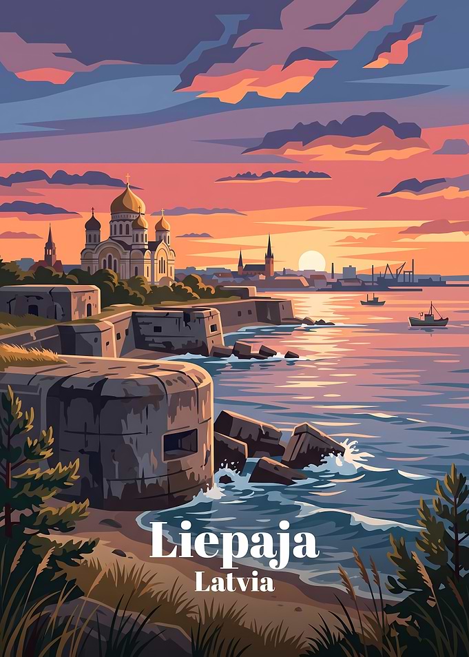 Liepaja Latvia Travel Poster