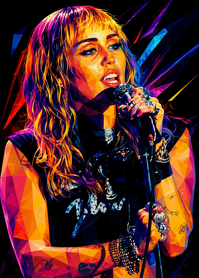 Miley Cyrus Low Poly Portrait