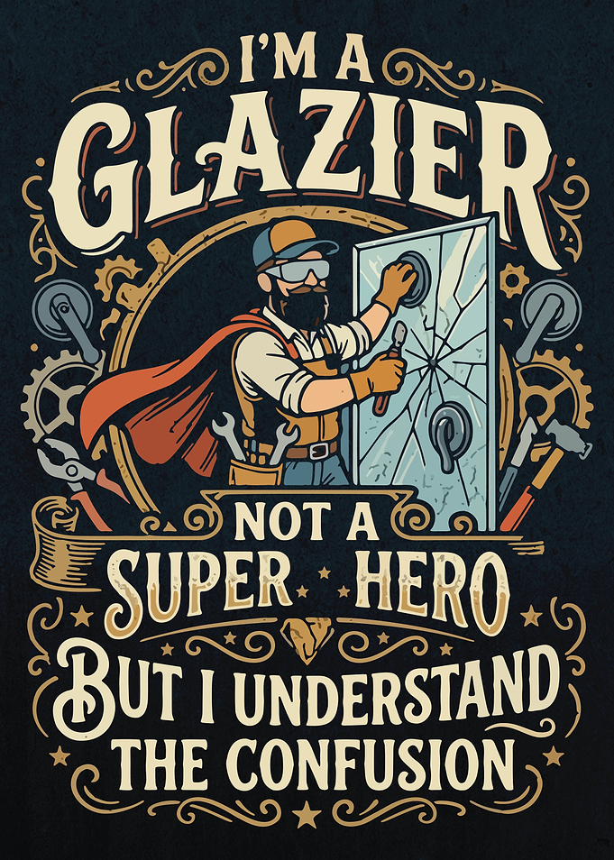 Funny Glazier superhero