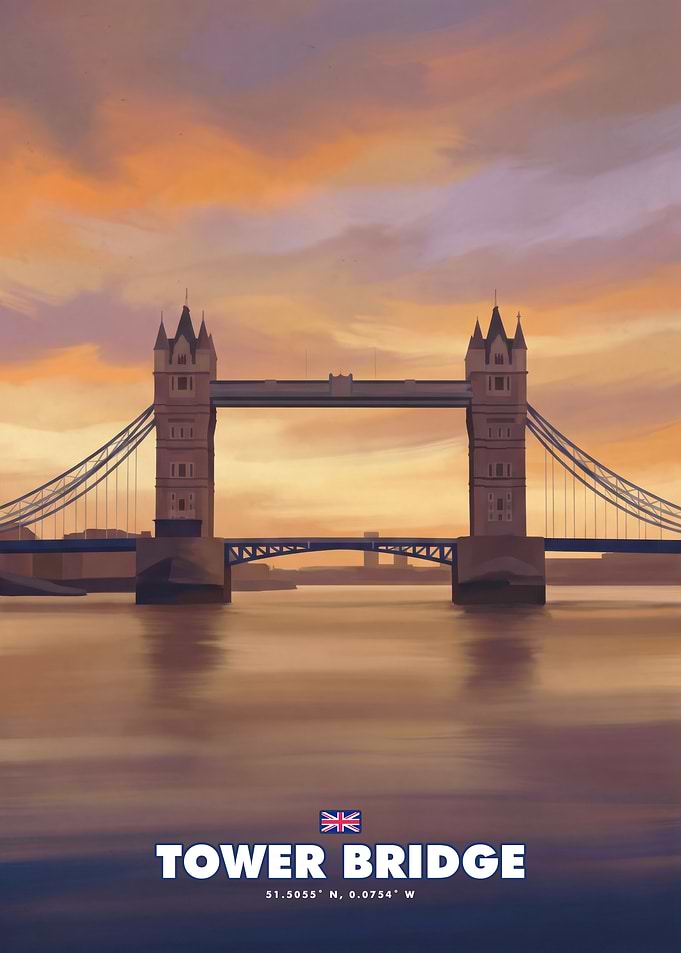 Tower Bridge London Sunset Poster