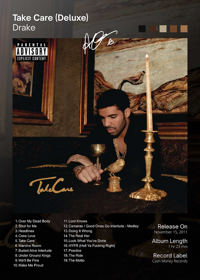 Drake Take Care Album Poster
