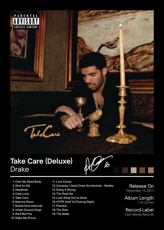 Drake Take Care Album Poster