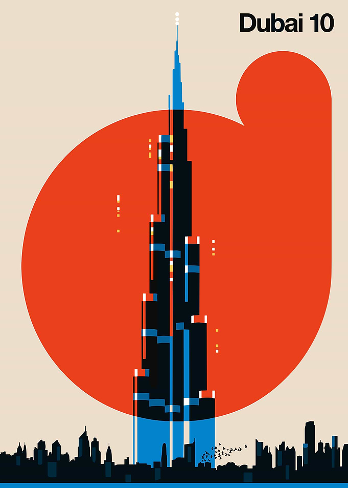 Minimalist Burj Khalifa Dubai Poster