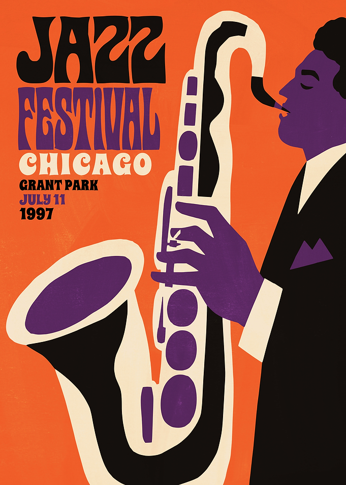 Vintage Chicago Jazz Festival Poster