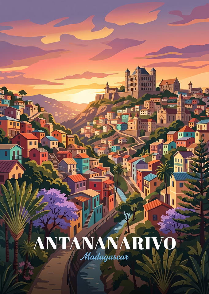 Antananarivo Madagascar Travel Poster