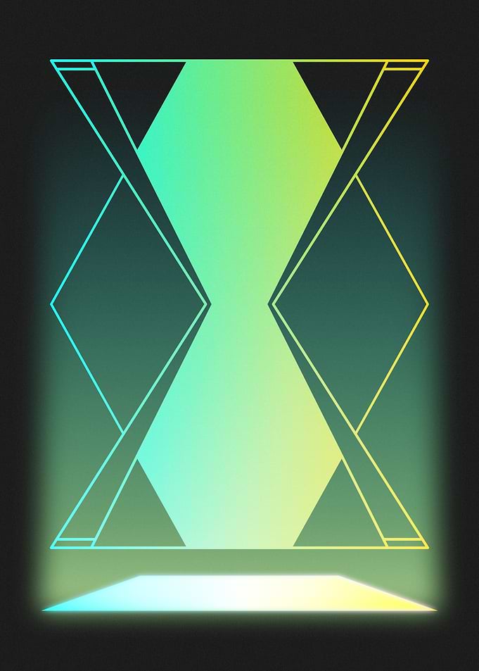 Futuristic Geometric Hourglass Emblem