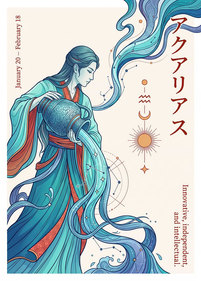 Aquarius Zodiac Sign Illustration