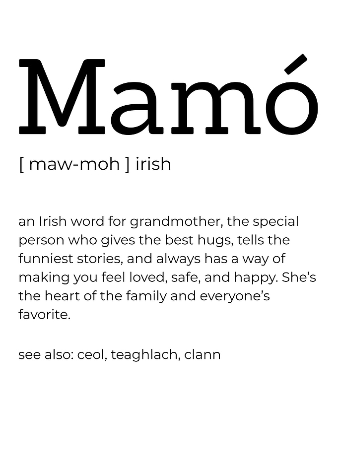 Mamó Irish Grandmother Definition Wall Art