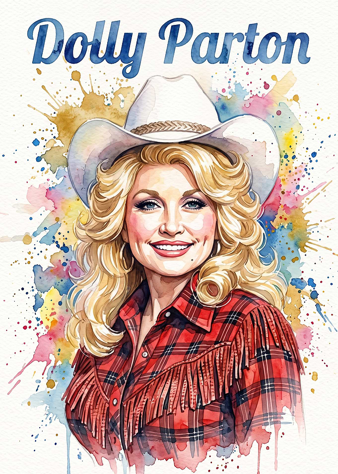 Dolly Parton Watercolor Portrait