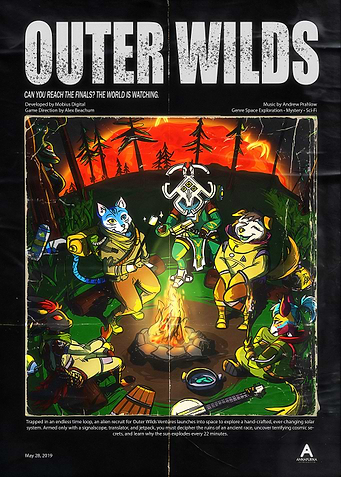 Outer Wilds Anthropomorphic Campfire Poster