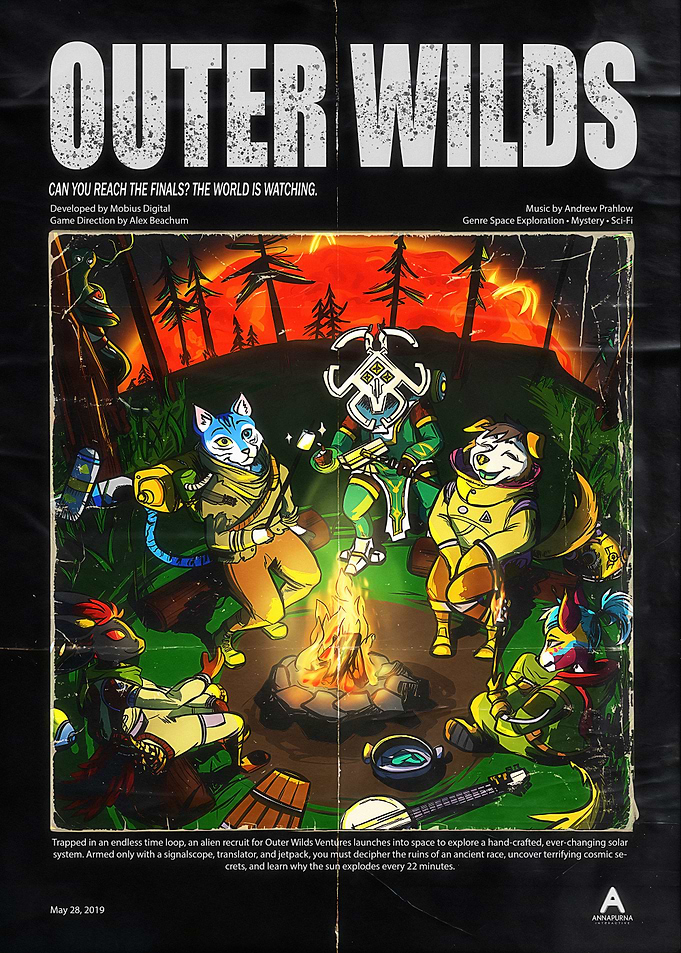 Outer Wilds Anthropomorphic Campfire Poster