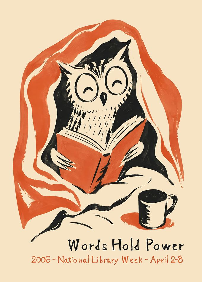 National Library Week Owl Poster