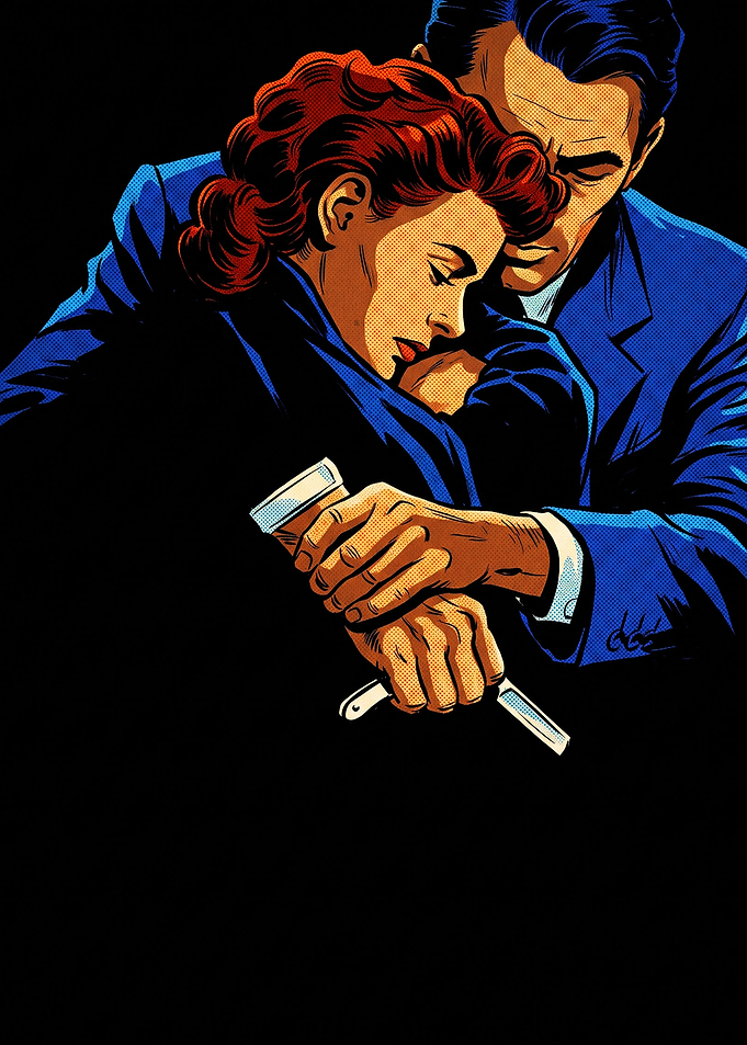 Noir Comic Style Embrace