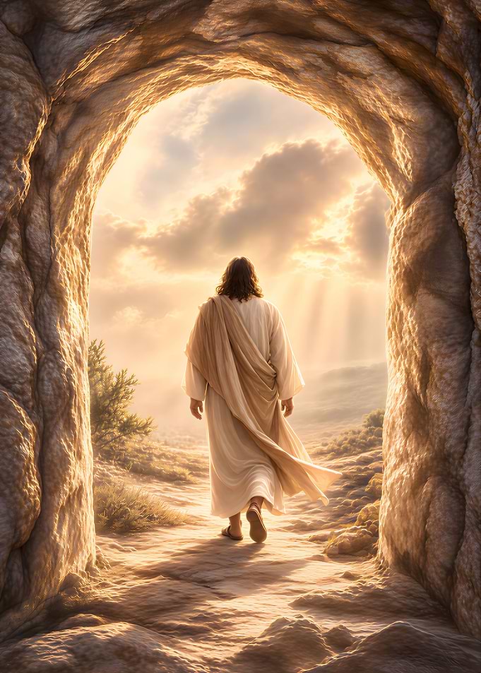 Jesus Walking Out of the Tomb