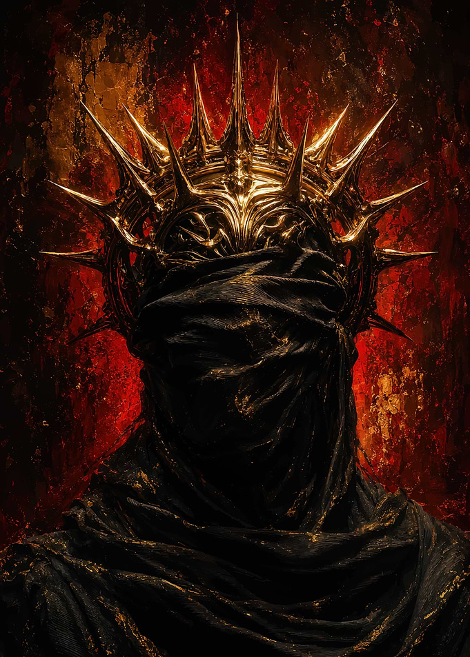 Dark Fantasy Crowned Figure Portrait