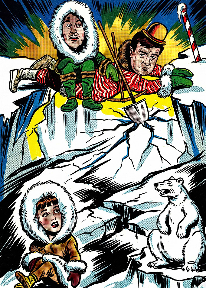 Vintage Comic Style Arctic Adventure